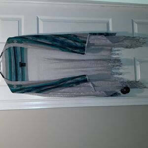 New Directions Aztec Soft Knit Tassle Hem Lightweight Cardigan Longsleeve